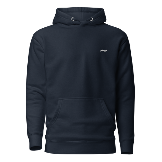 Navy Hoodie - White Logo
