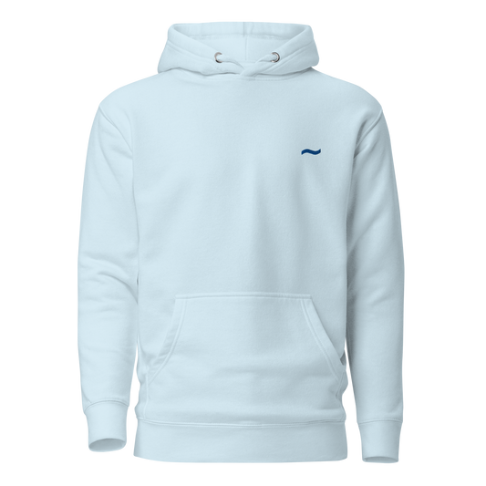Baby Blue Hoodie - Navy Logo