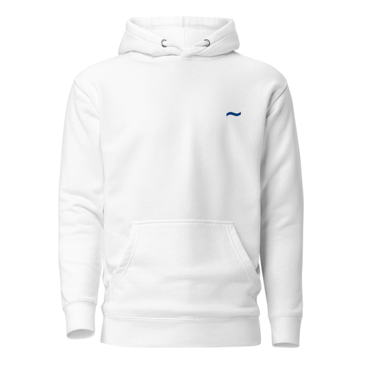 White Hoodie - Navy Logo