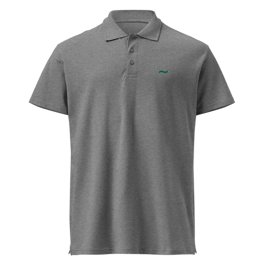 Ash Grey Polo - Bottle Green Logo