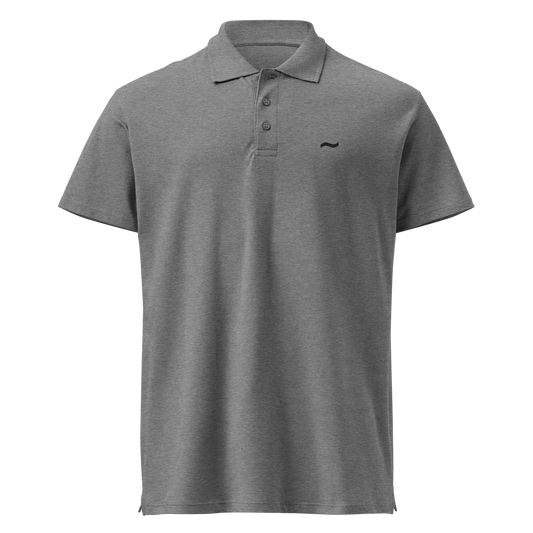 Ash Grey Polo - Black Logo