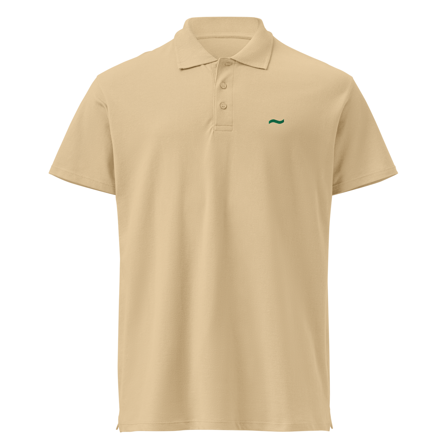 Sand Polo - Bottle Green Logo