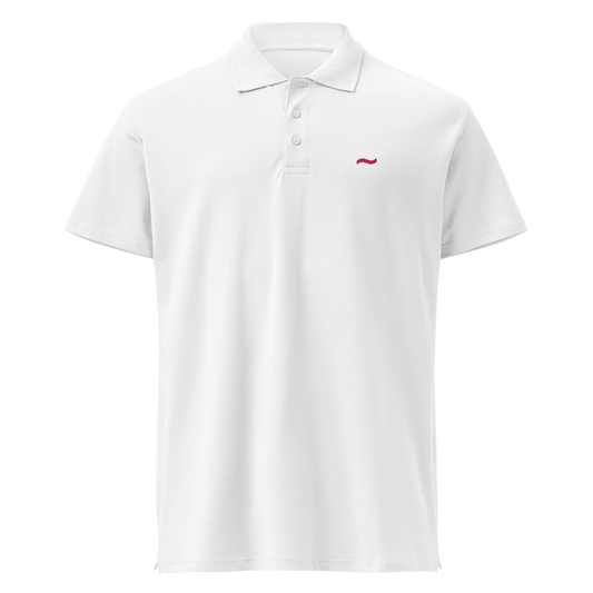 White Polo - Pink Logo