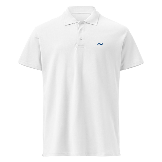 White Polo - Blue Logo